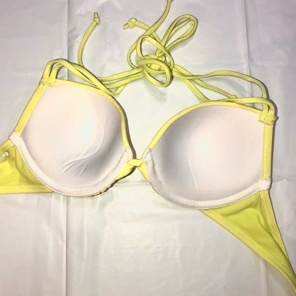 Aerie Live Love Dream Bikini Top Small Yellow - Picture 2 of 5
